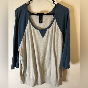 Lane Bryant 3/4 sleeved Baseball tee style Sweater